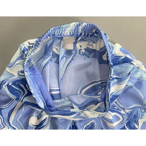 Chico's Pull On Sheer Flex Waist Lightweight Pants. Blue Swirl, Women's 4R. MINT - Picture 6 of 9